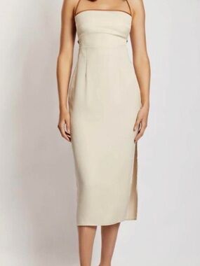 BNWT Meshki “Kayleigh” binding Satin Midi Dress